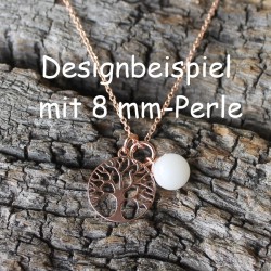 Kette Baum des Lebens mit Muttermilchperle  925 Sterlingsilber, rosévergoldet