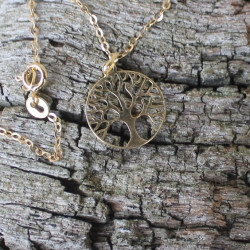 Kette Baum des Lebens 925 Silber, vergoldet
