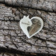 Erinnerungskette oder Schlüsselanhänger Herz mit Katzenfell